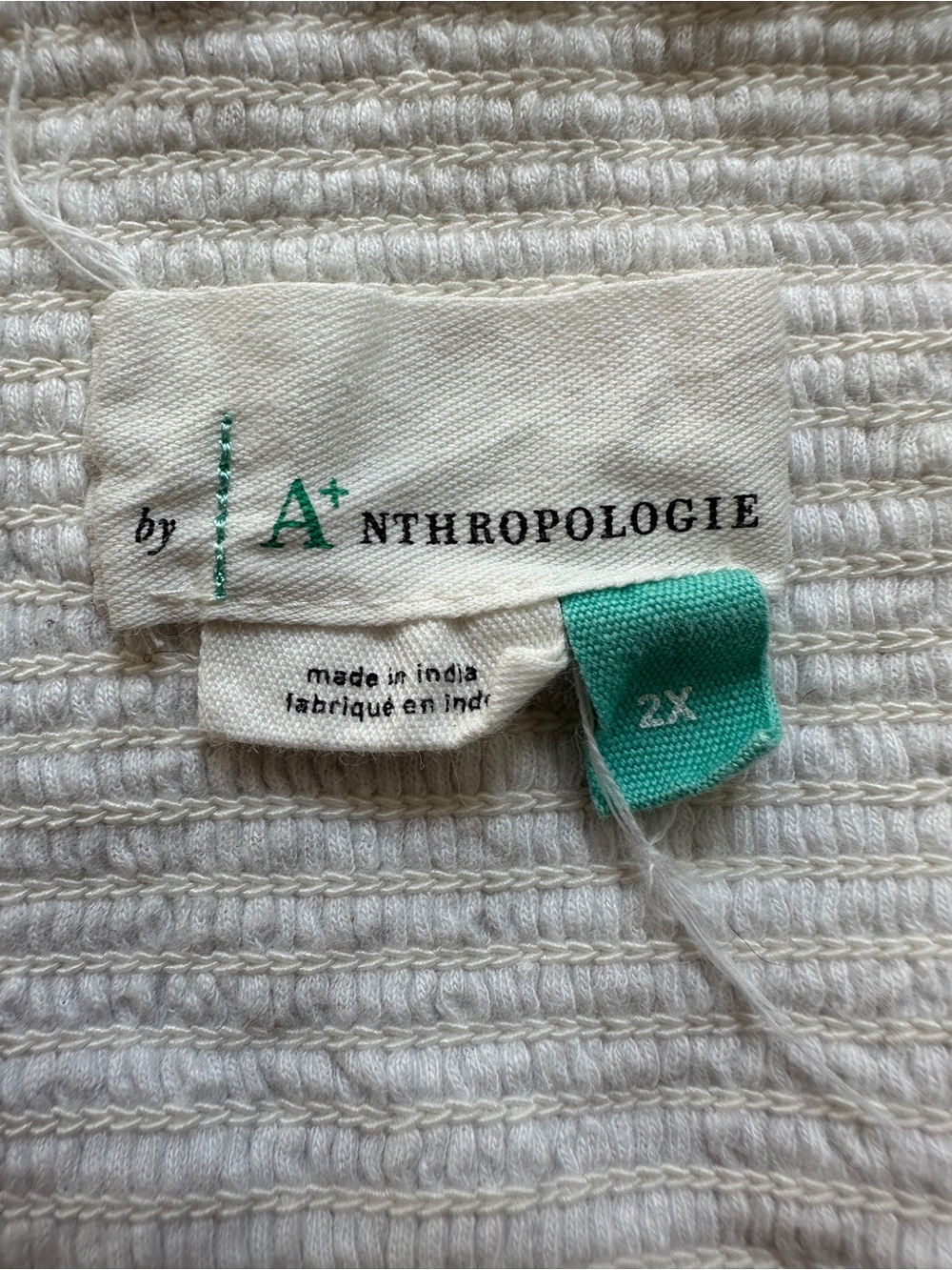 Anthropologie A+ Plus embroidered off the shoulder crop top 100% cotton 2X - Picture 3 of 5